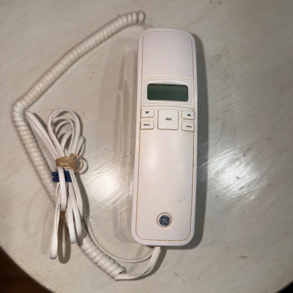 GE 29281GE1-A Slimline Corded Wall‎ Mountable Telephone with LCD Display White